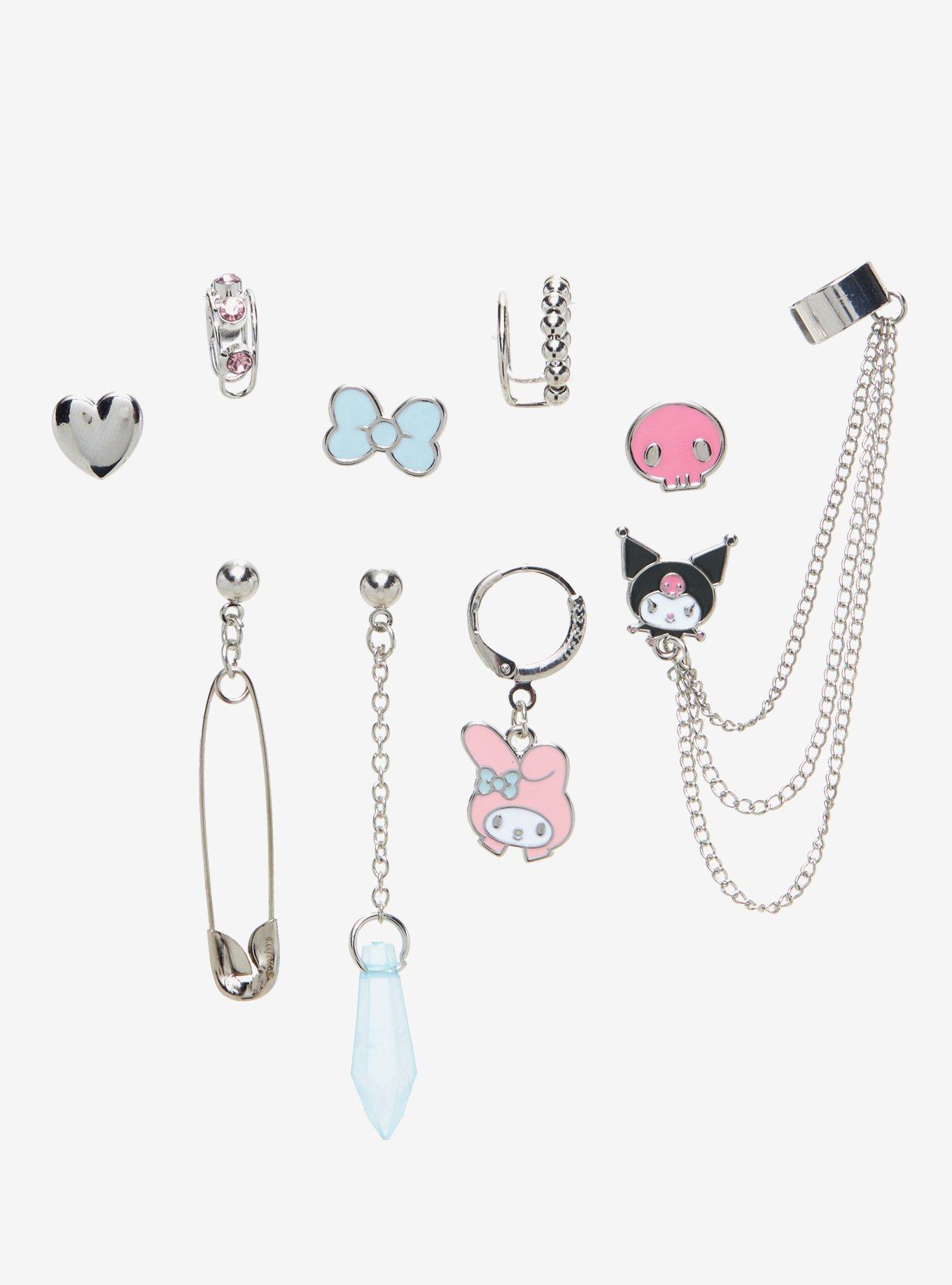 My Melody & Kuromi Mismatch Earring Set, , hi-res