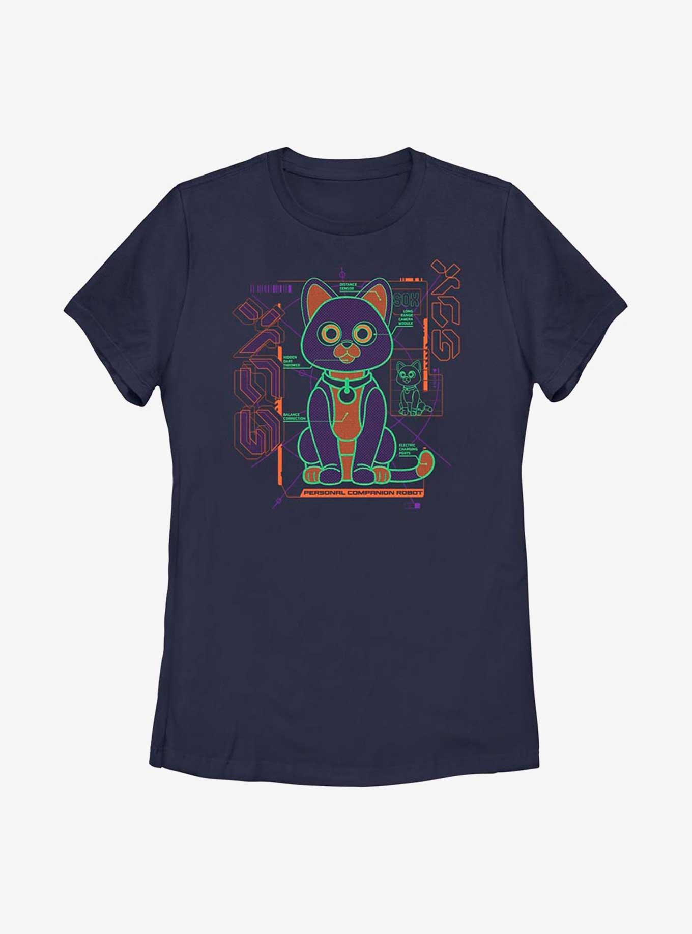 Disney Pixar Lightyear Sox Schematic Womens T-Shirt, NAVY, hi-res