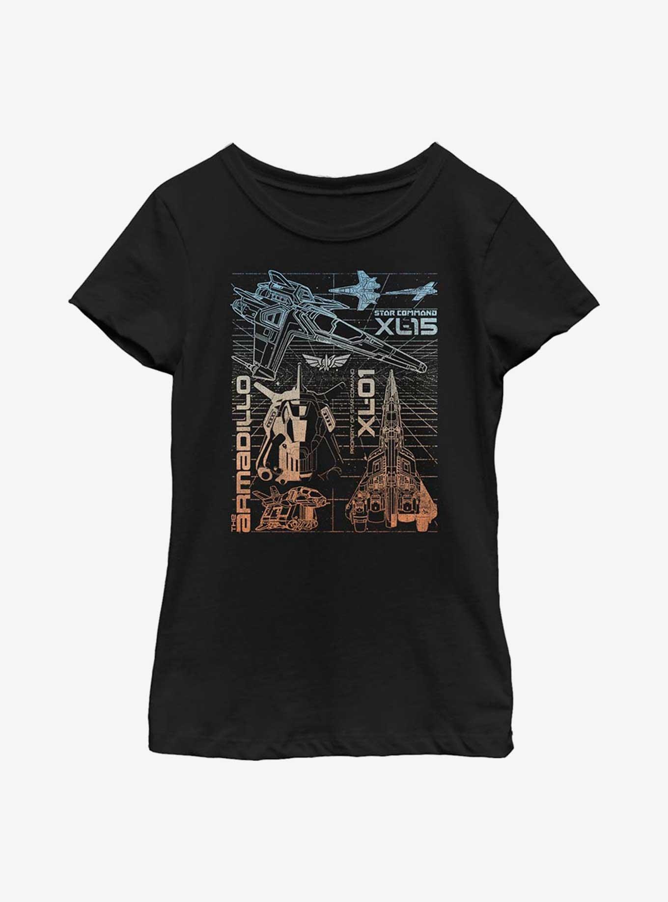 Disney Pixar Lightyear Ships Youth Girls T-Shirt, BLACK, hi-res