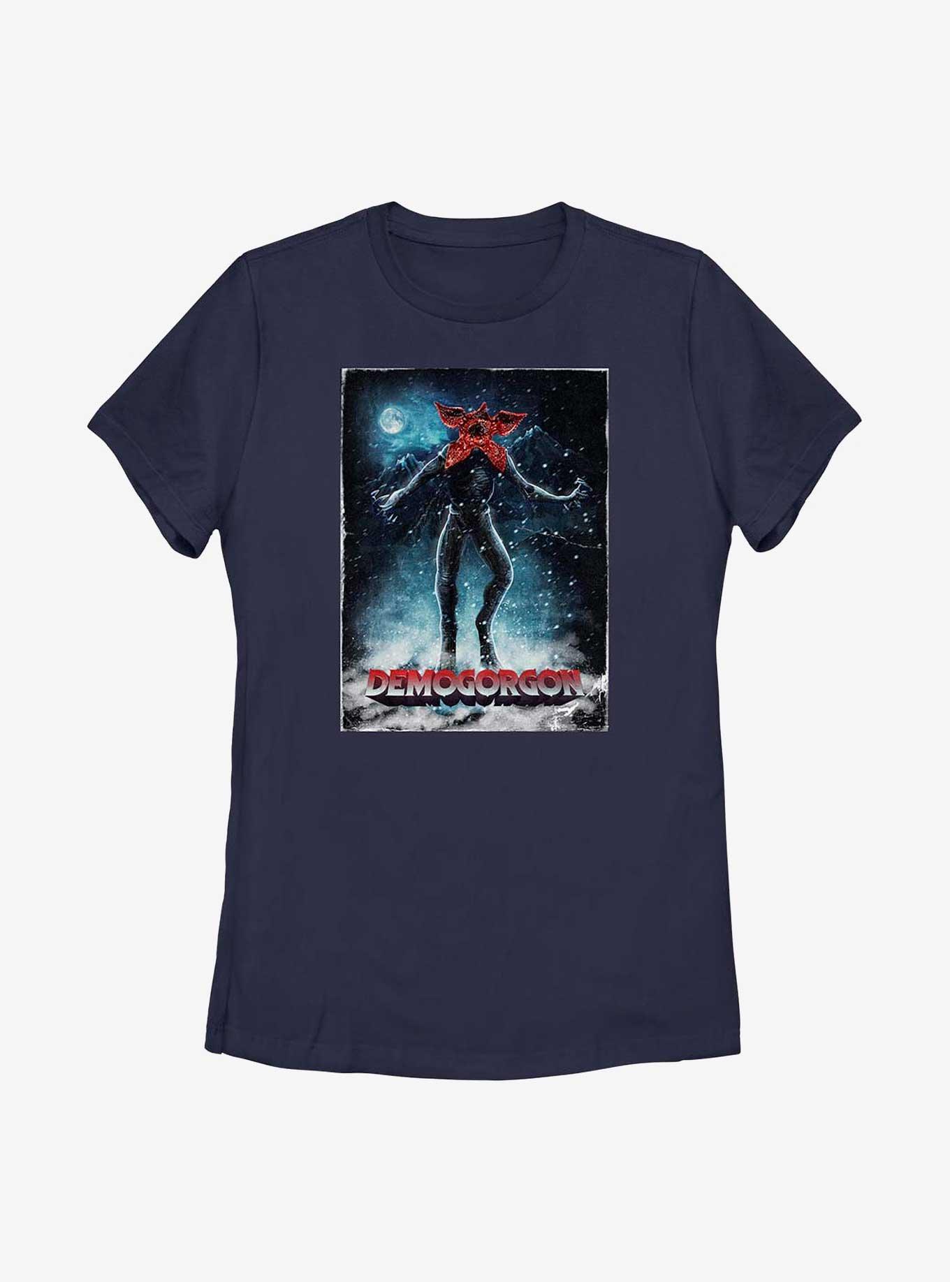 Stranger Things Demogorgon Poster Womens T-Shirt, NAVY, hi-res