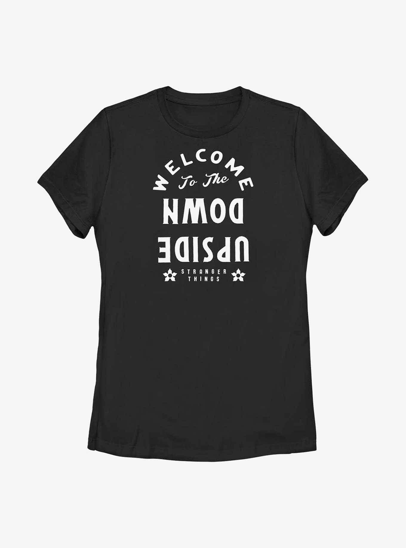 Stranger Things Welcome To The Upside Down Womens T-Shirt, NAVY, hi-res