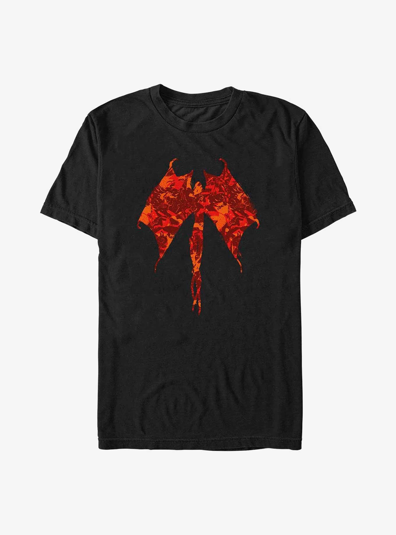 Stranger Things Demobat Pattern Fill Icon T-Shirt, BLACK, hi-res