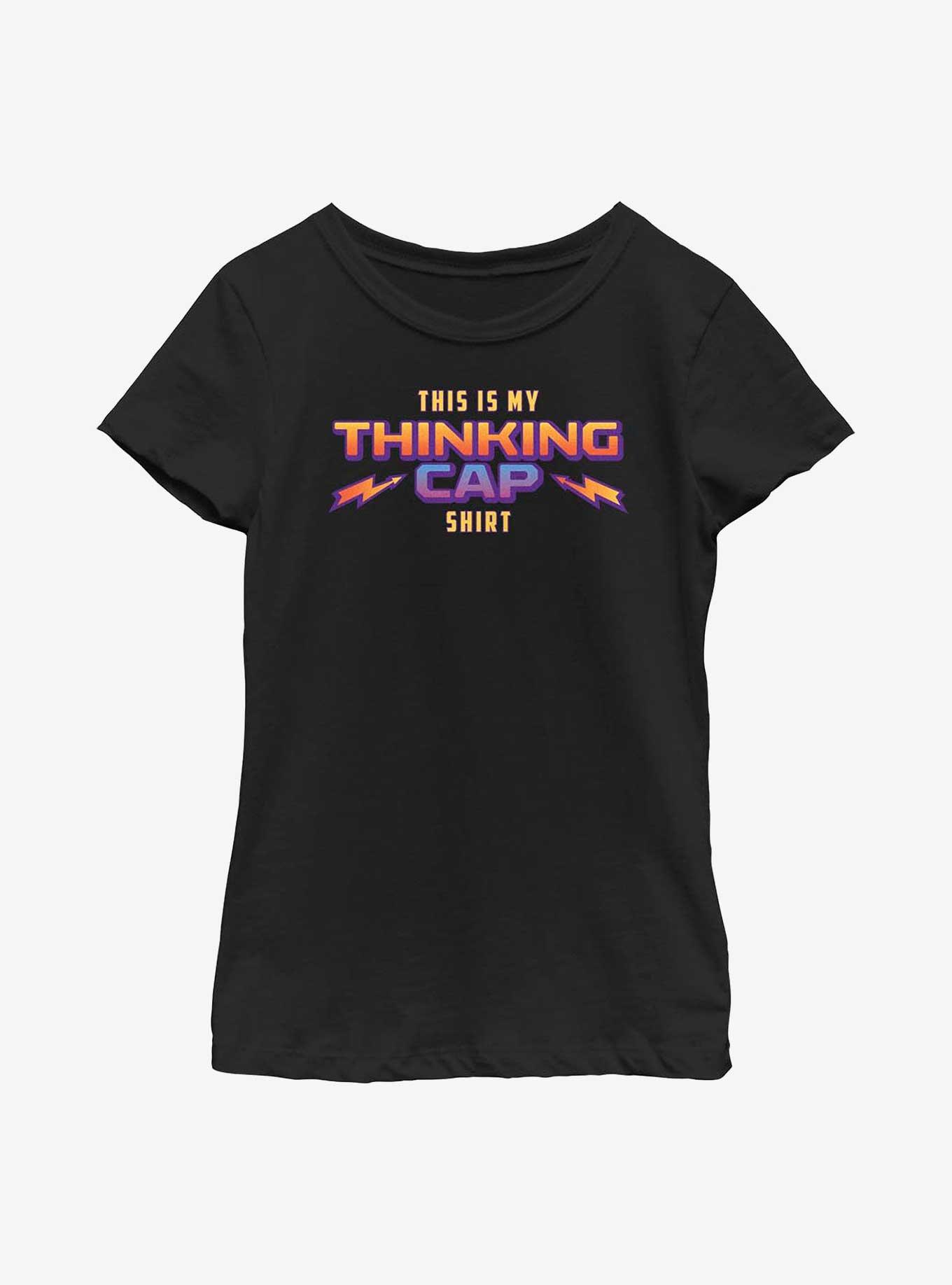 Stranger Things Thinking Cap Youth Girls T-Shirt, BLACK, hi-res