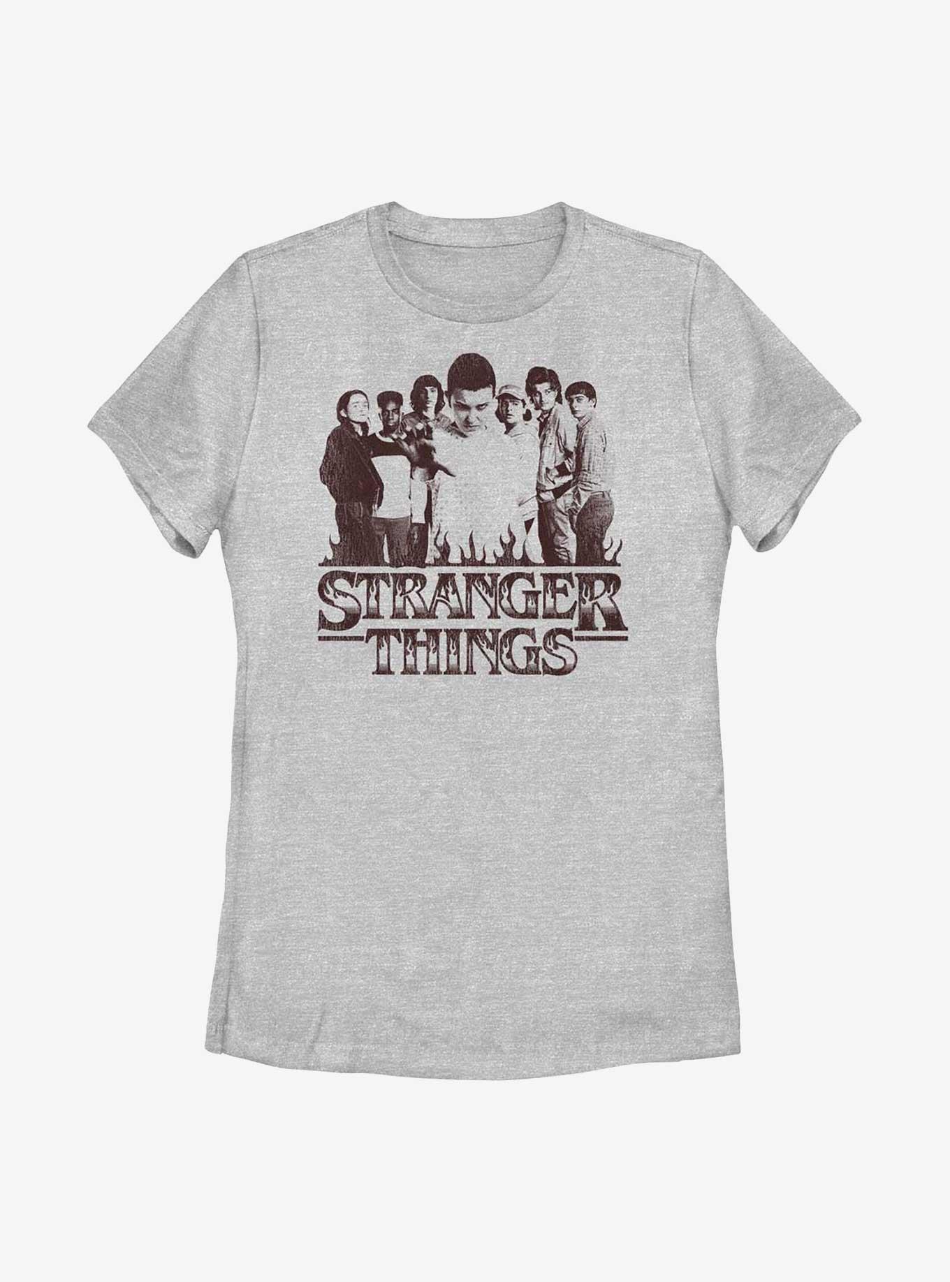 Stranger Things Group Sepia Womens T-Shirt, ATH HTR, hi-res