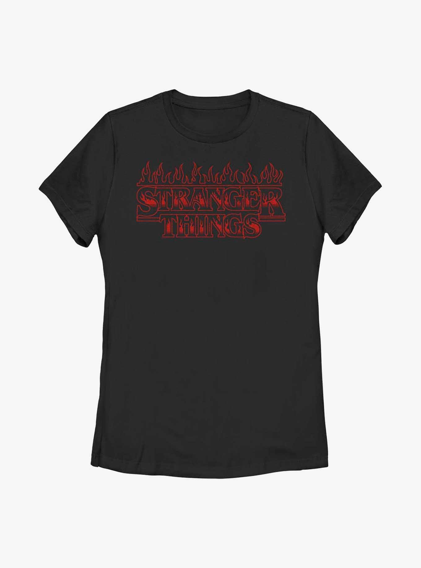 Stranger Things Redfire Logo Womens T-Shirt, BLACK, hi-res view 1