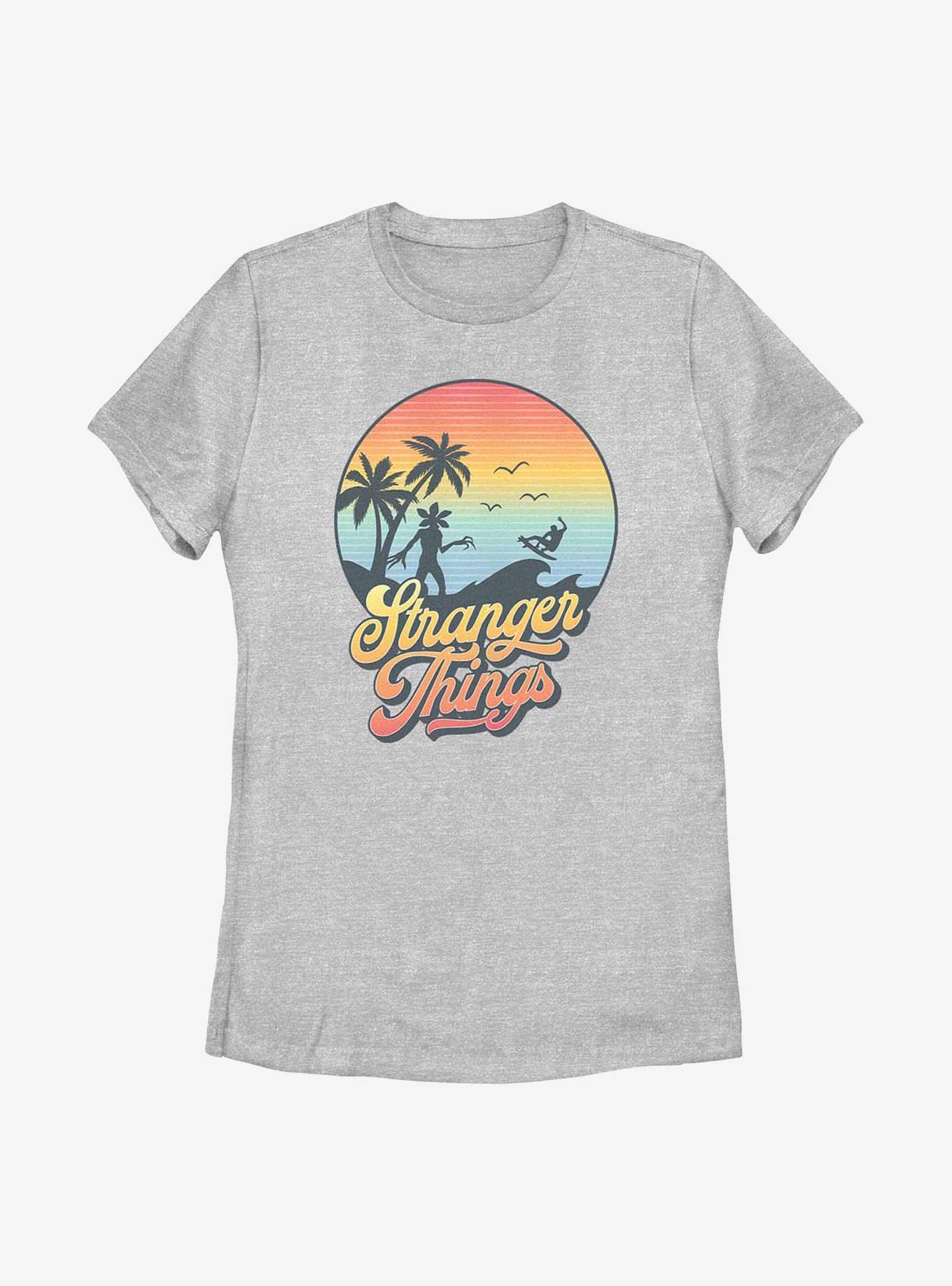 Stranger Things Retro Sun Womens T-Shirt, ATH HTR, hi-res