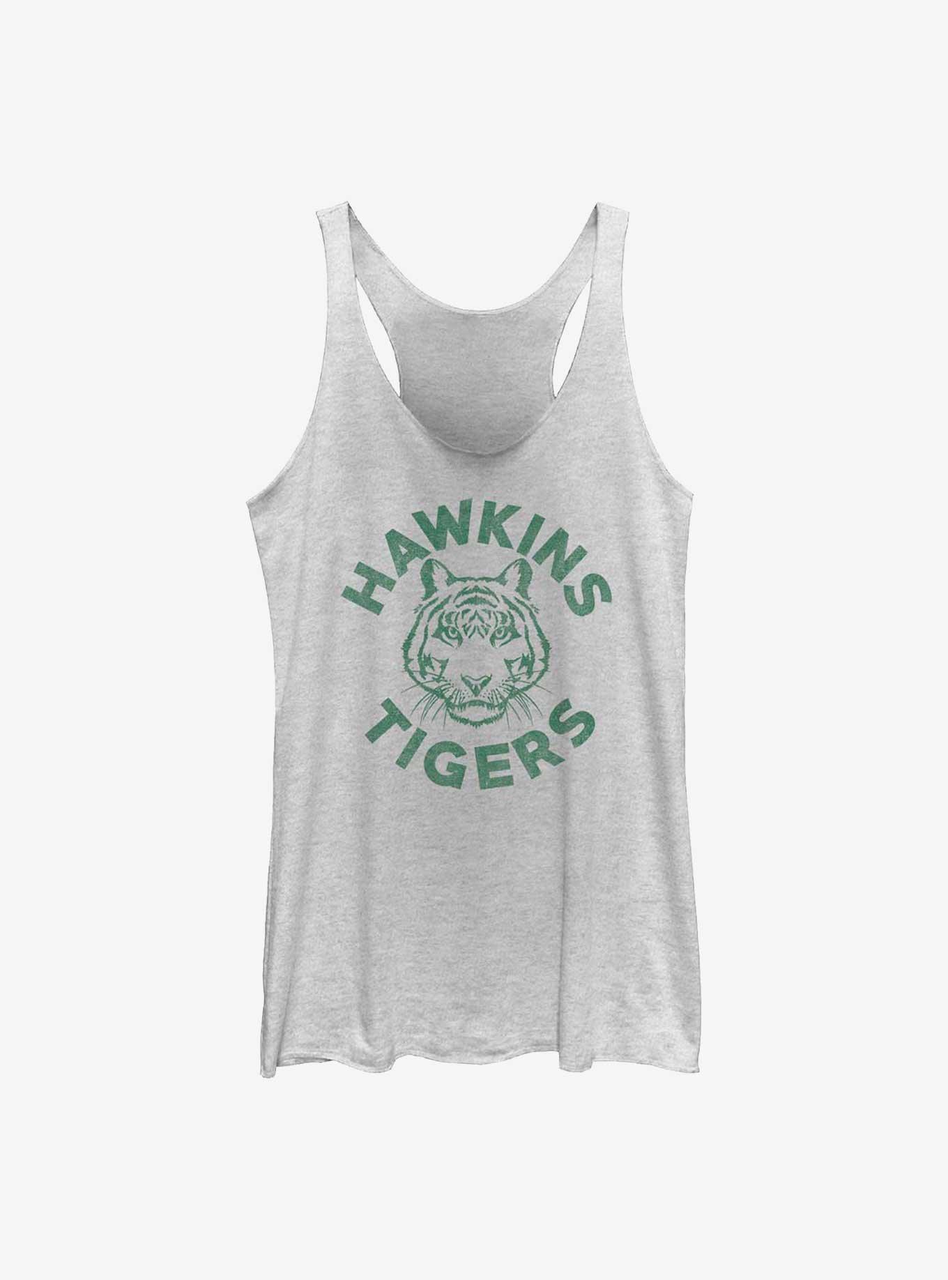 Stranger Things Hawkins Tigers School Womens Tank Top, WHITE HTR, hi-res