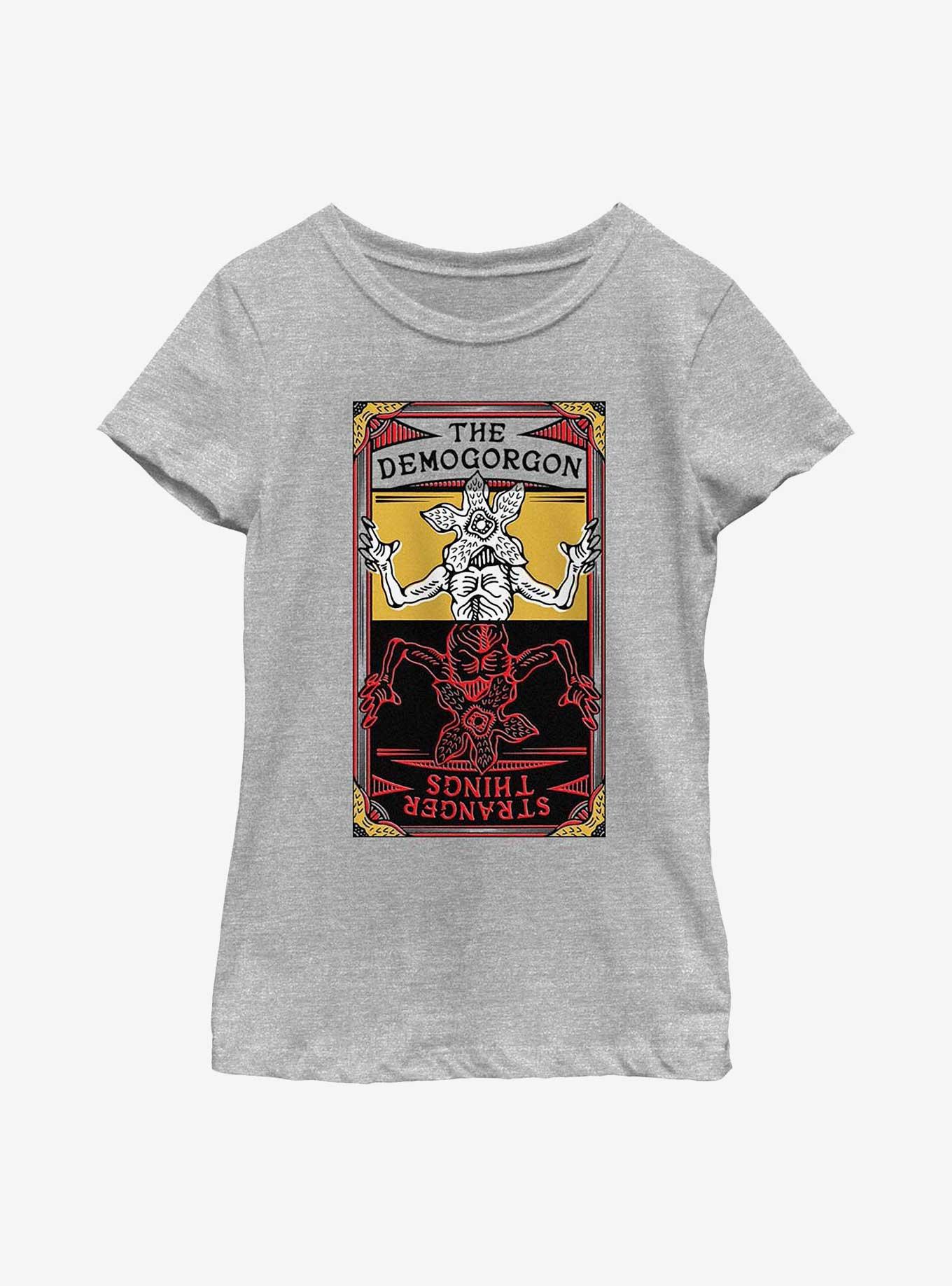 Stranger Things Demogorgon Fate Card Youth Girls T-Shirt, ATH HTR, hi-res view 1