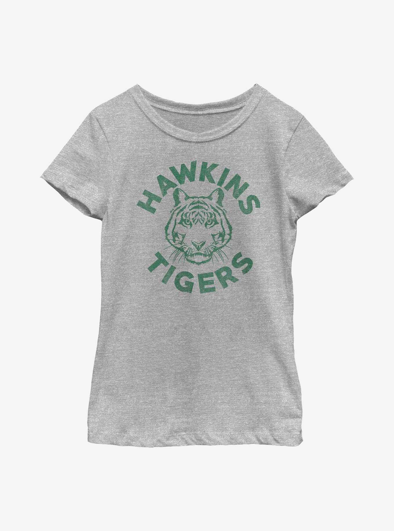 Stranger Things Hawkins Tigers School Youth Girls T-Shirt, ATH HTR, hi-res