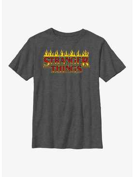 Stranger Things Flaming Logo Youth T-Shirt, , hi-res