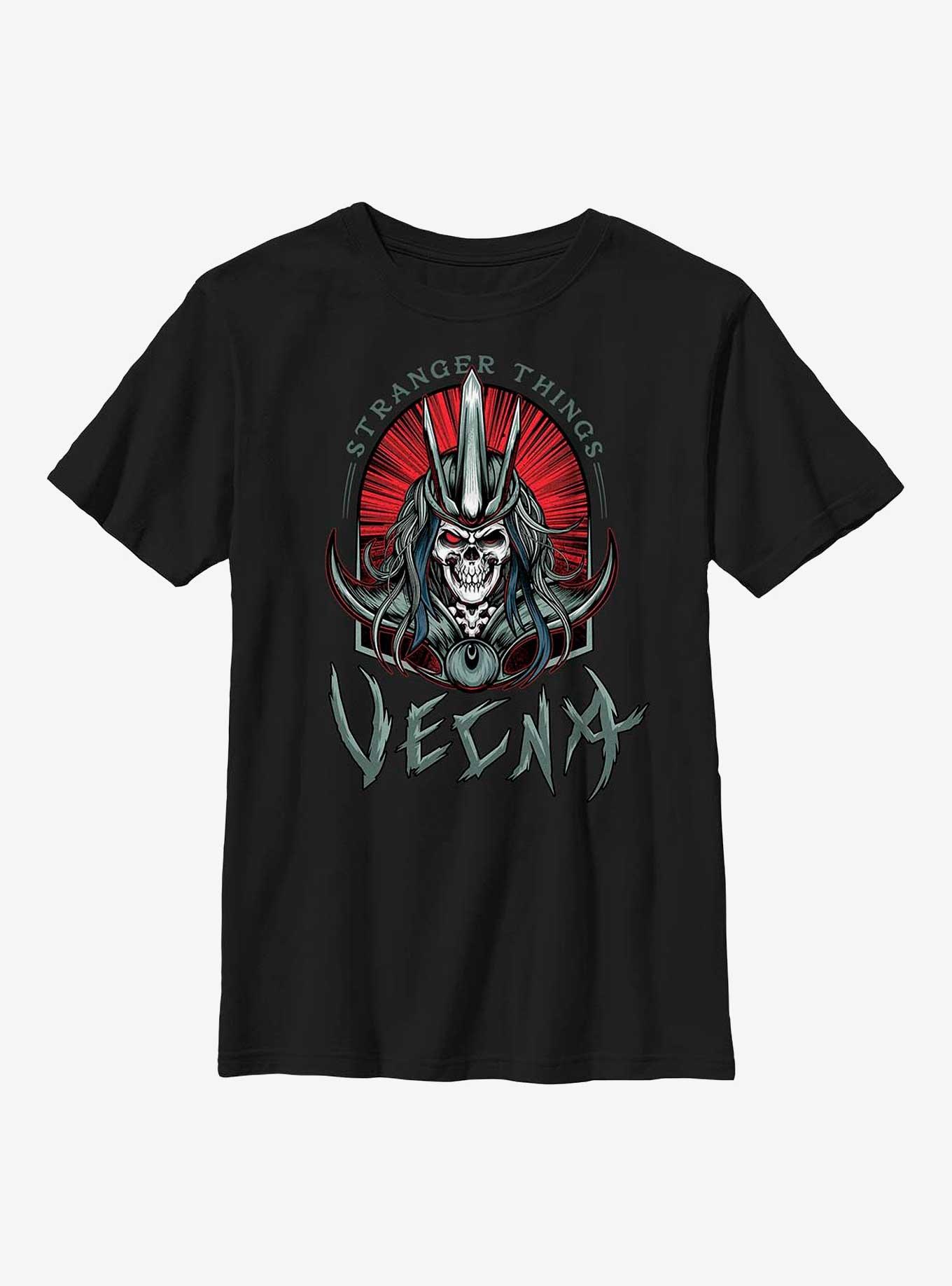 Stranger Things Vecna Tombstone Badge Youth T-Shirt, BLACK, hi-res view 1