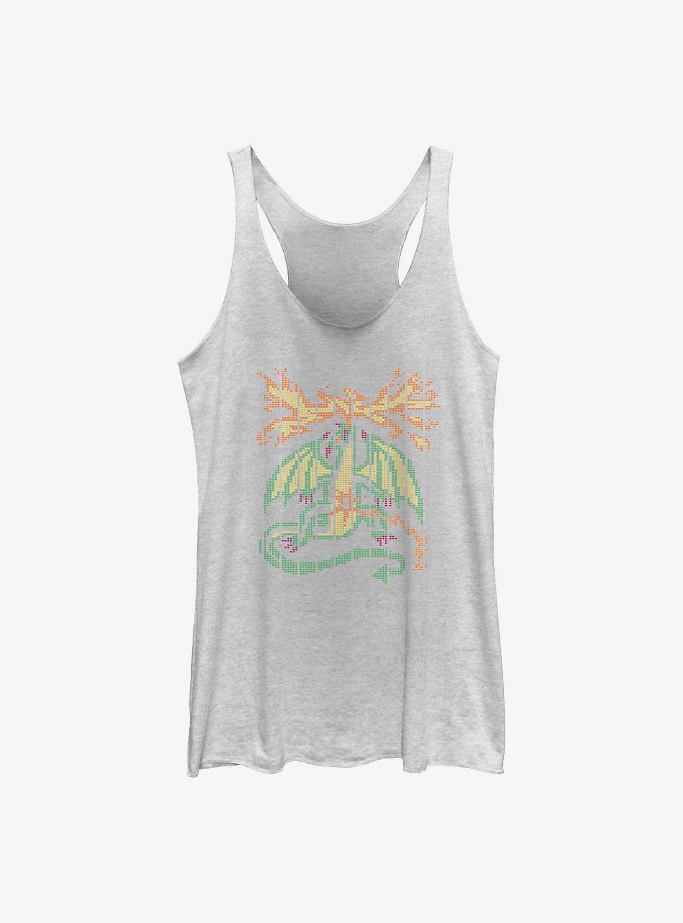 Stranger Things Scantron Dragon Womens Tank Top, WHITE HTR, hi-res