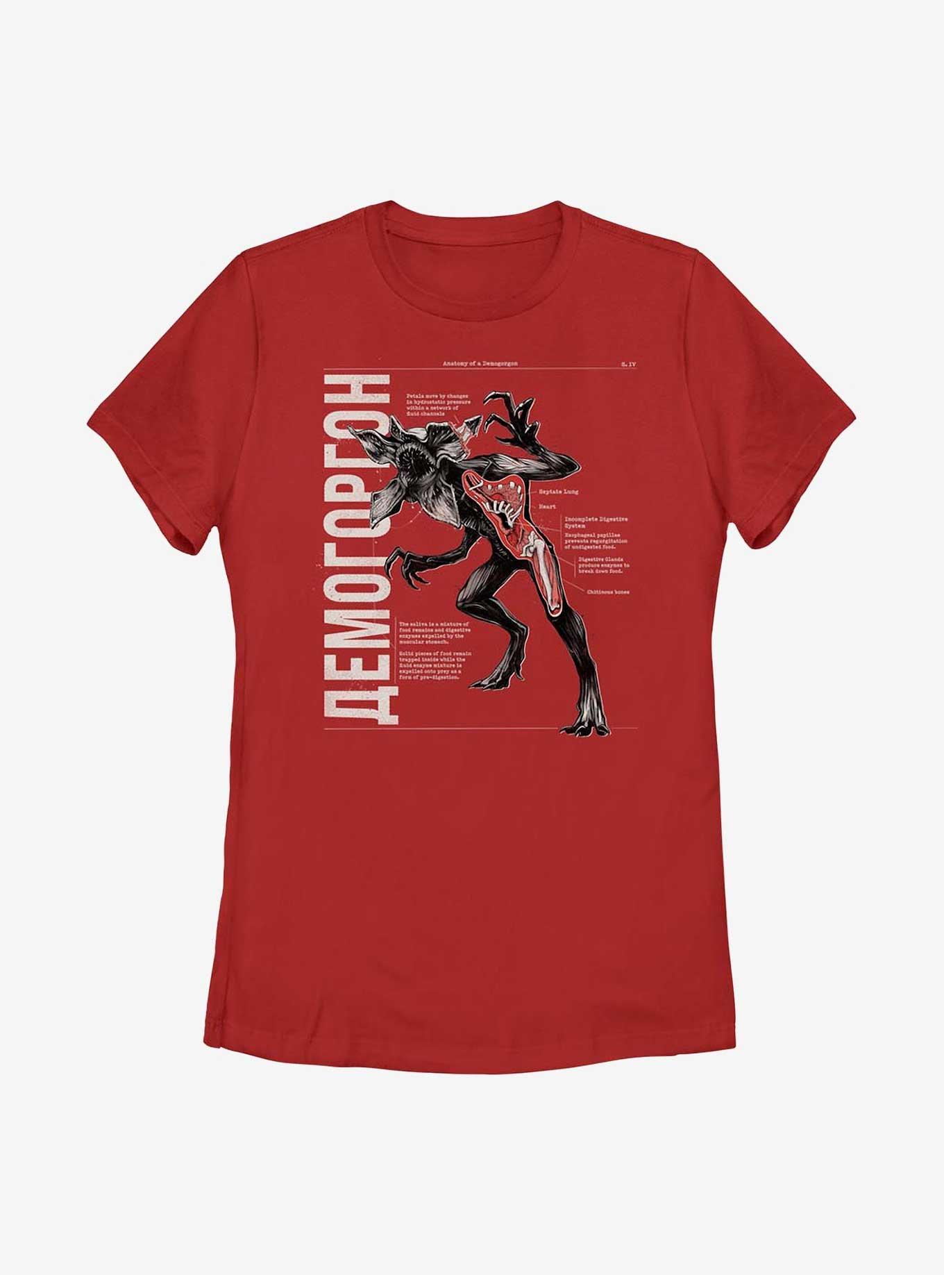 Stranger Things Anatomy Demogorgon Womens T-Shirt, RED, hi-res