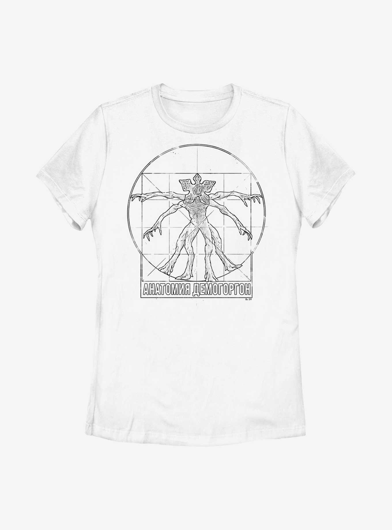 Stranger Things Vitruvian Demogorgon Womens T-Shirt, WHITE, hi-res