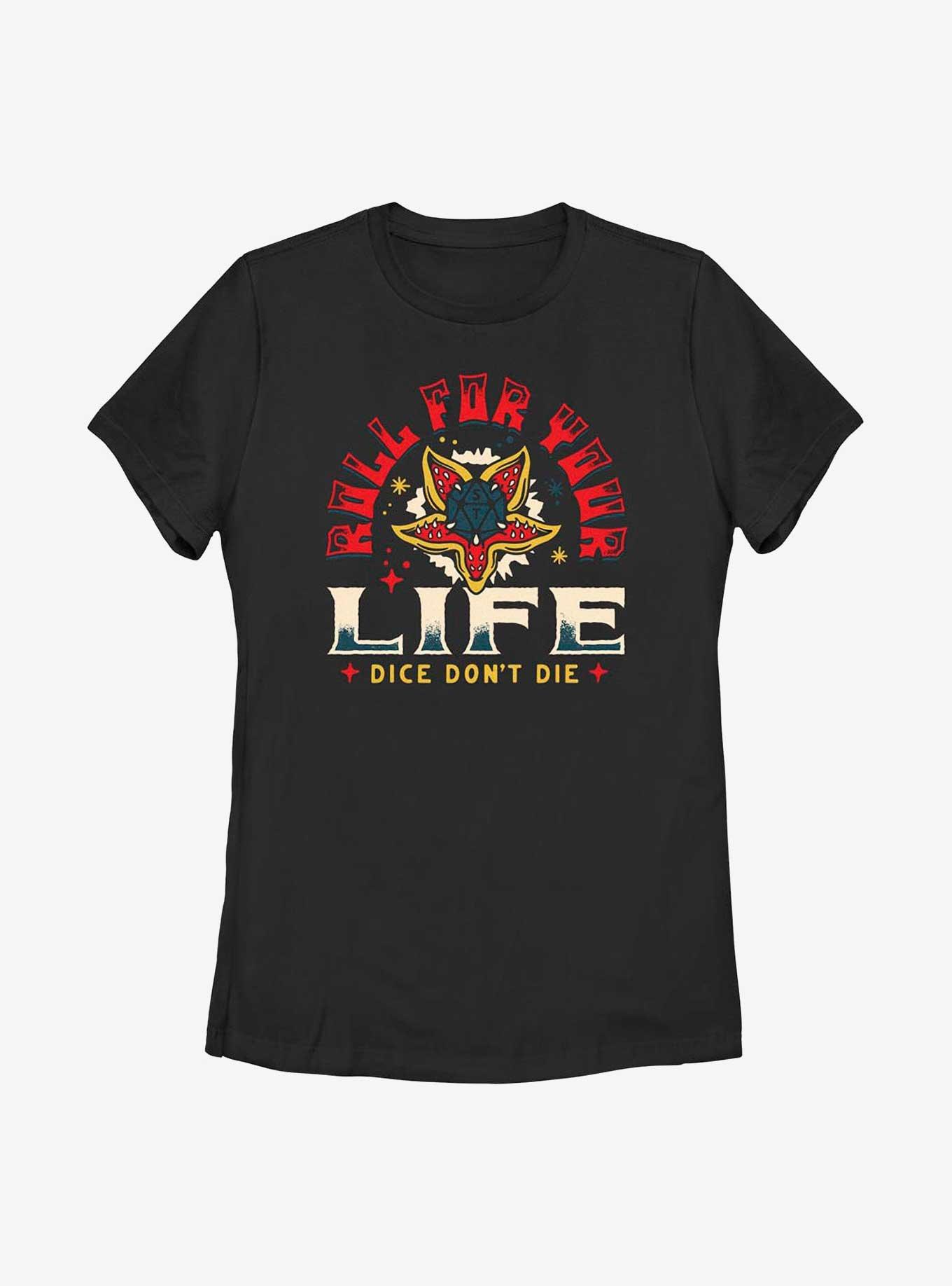 Stranger Things Rolld For Your Life Womens T-Shirt, BLACK, hi-res