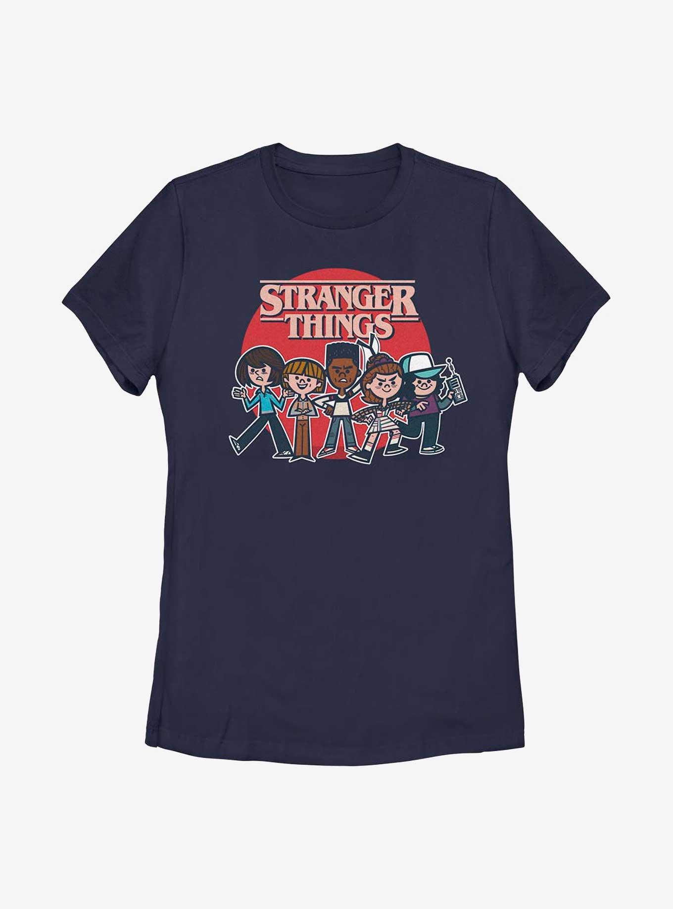 Stranger Things Cartoon Womens T-Shirt, NAVY, hi-res
