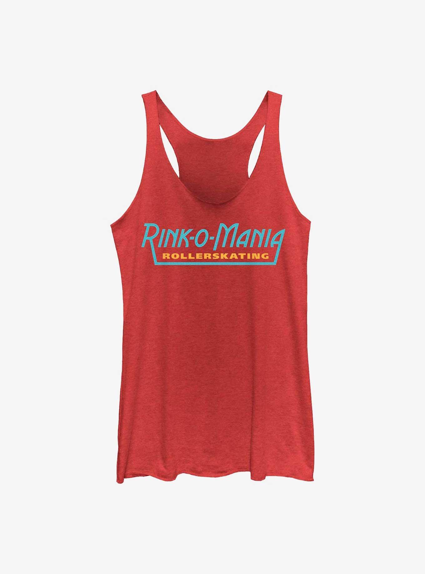 Stranger Things Rink-O-Mania Logo Womens Tank Top, RED HTR, hi-res
