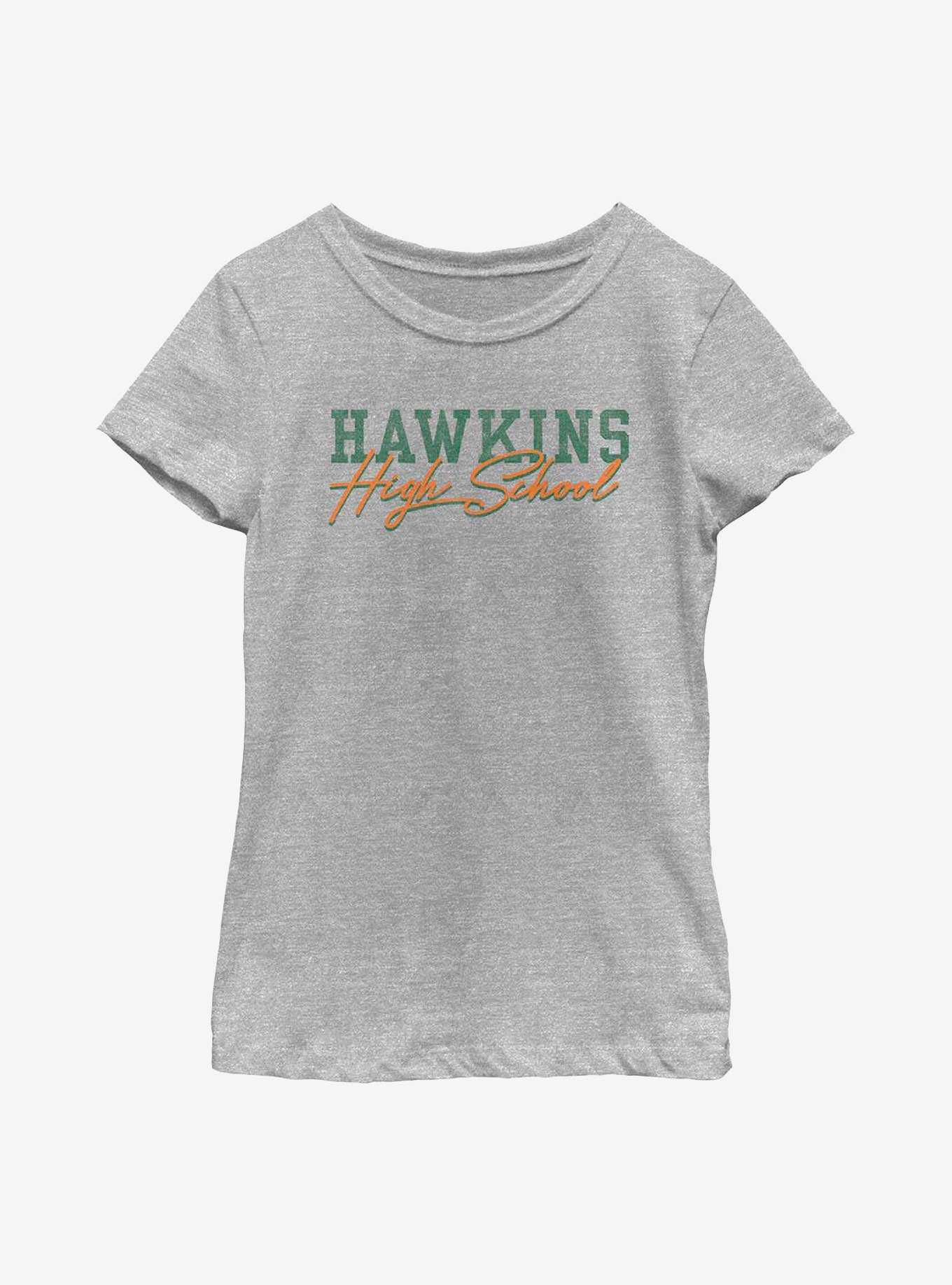 Stranger Things Hawkins High School Text Youth Girls T-Shirt, , hi-res