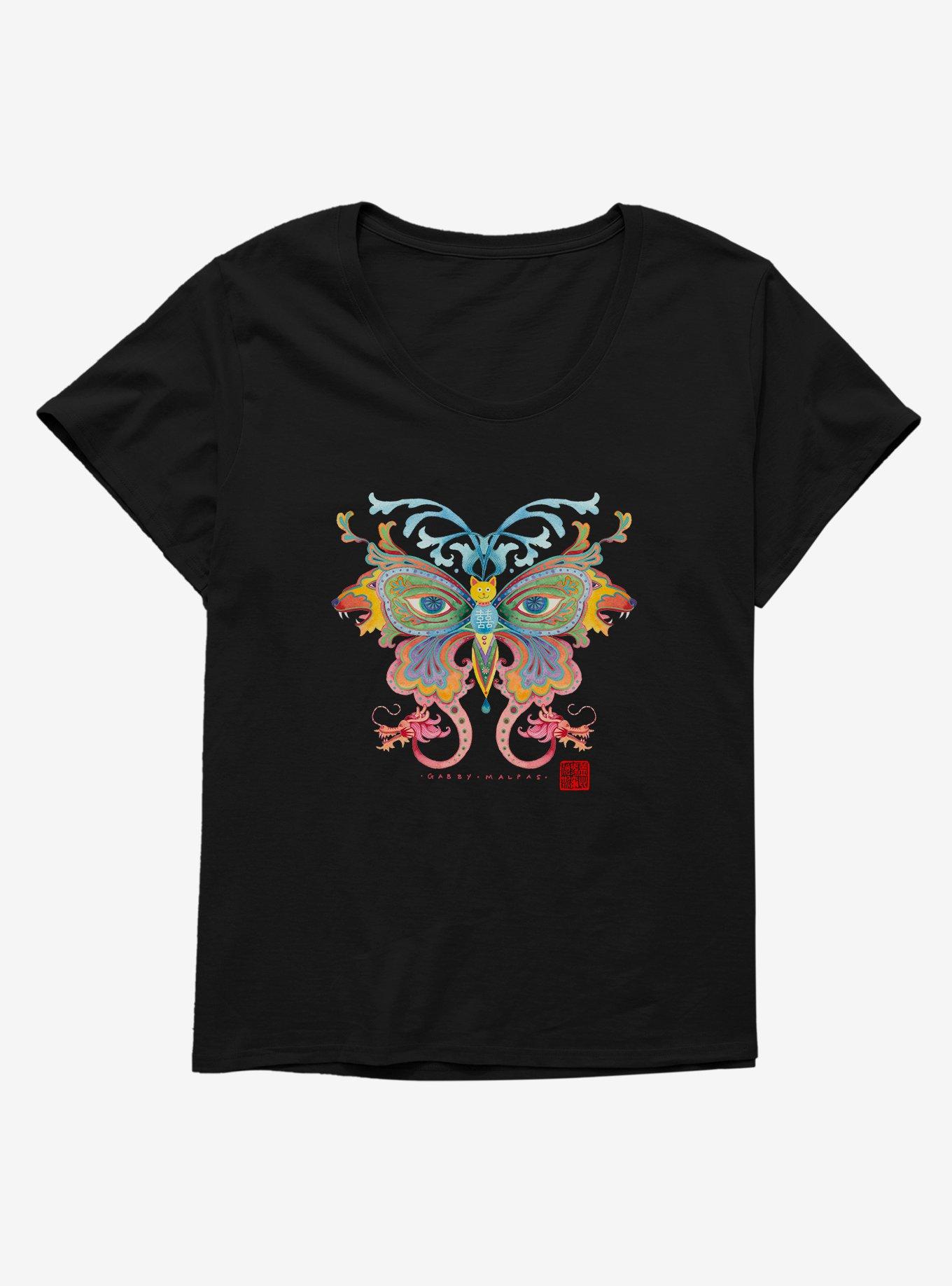 BL Creators: AAPI Month Gabby Malpas Wolf Butterfly Womens T-Shirt Plus Size, , hi-res