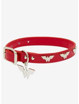 DC Comics Wonder Woman with WW Icon Charms Dog Collar, , hi-res