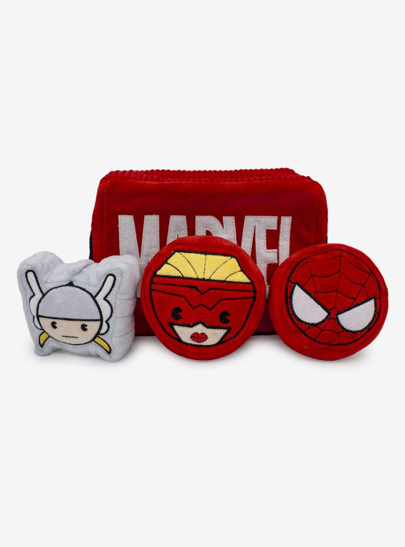 Marvel Red Brick Logo with Spider-Man Thor Captain Marvel Squeaker Dog Toy, , hi-res
