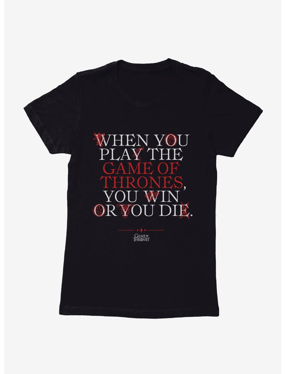 Game Of Thrones Cersi Quote Win Or Die Womens T-Shirt, , hi-res