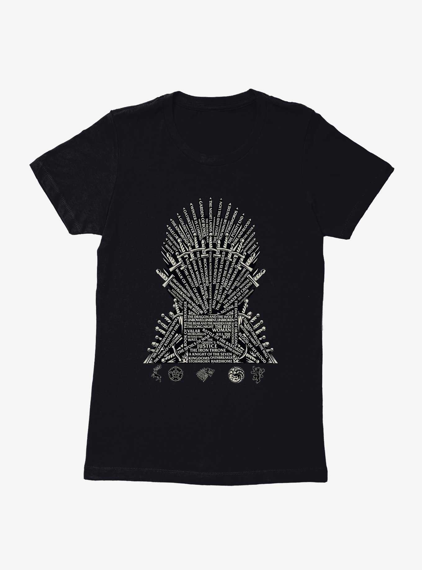 Game Of Thrones Episode Names Throne Womens T-Shirt, , hi-res