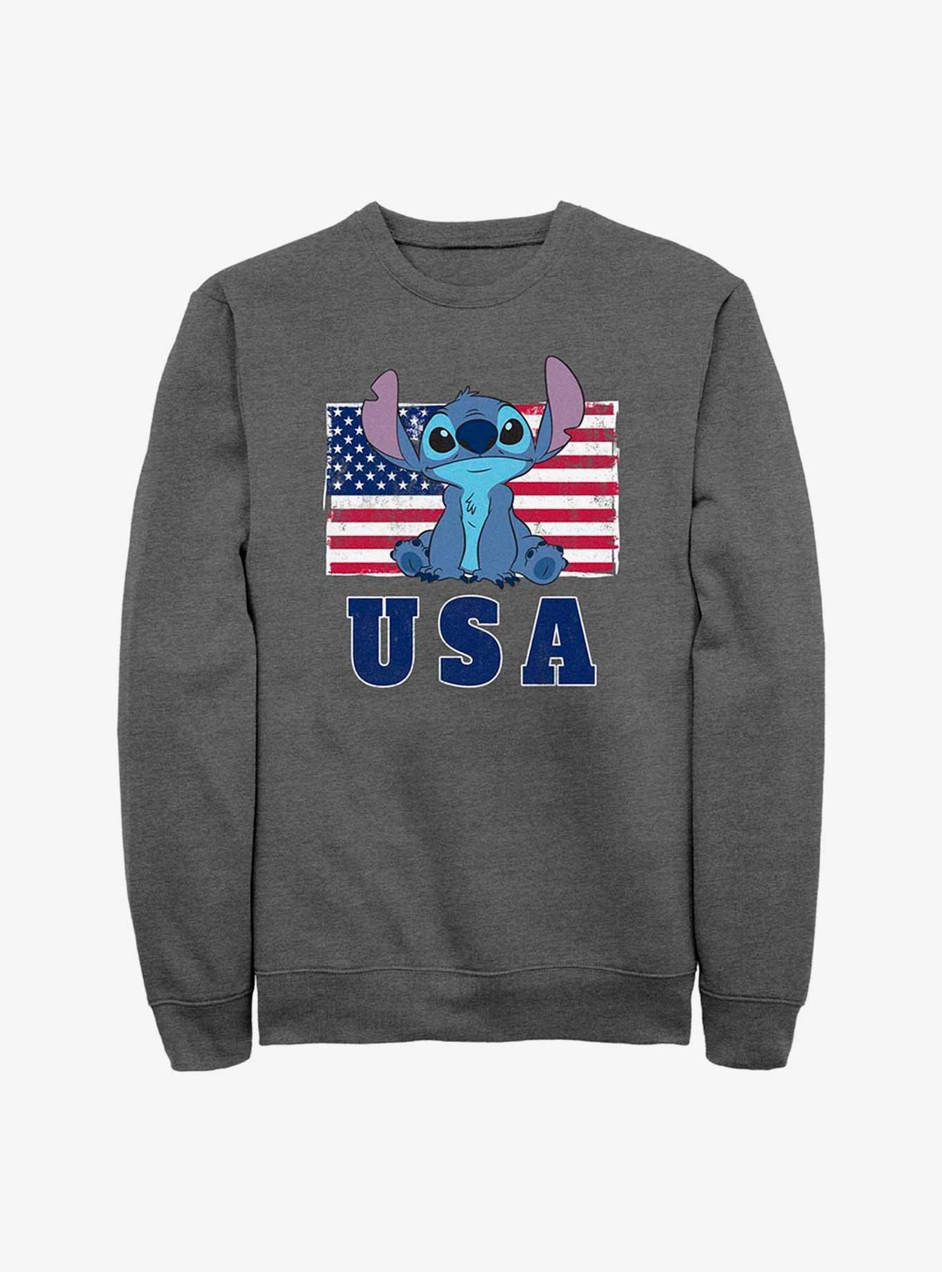Disney Lilo & Stitch America Sweatshirt, CHAR HTR, hi-res