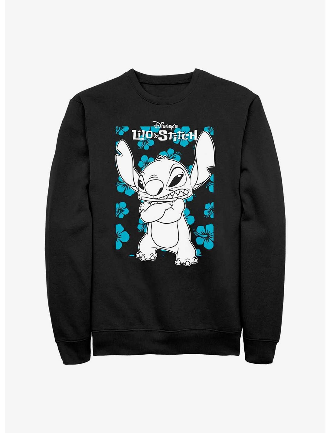 Disney Lilo & Stitch Grumpy Stitch Sweatshirt, BLACK, hi-res