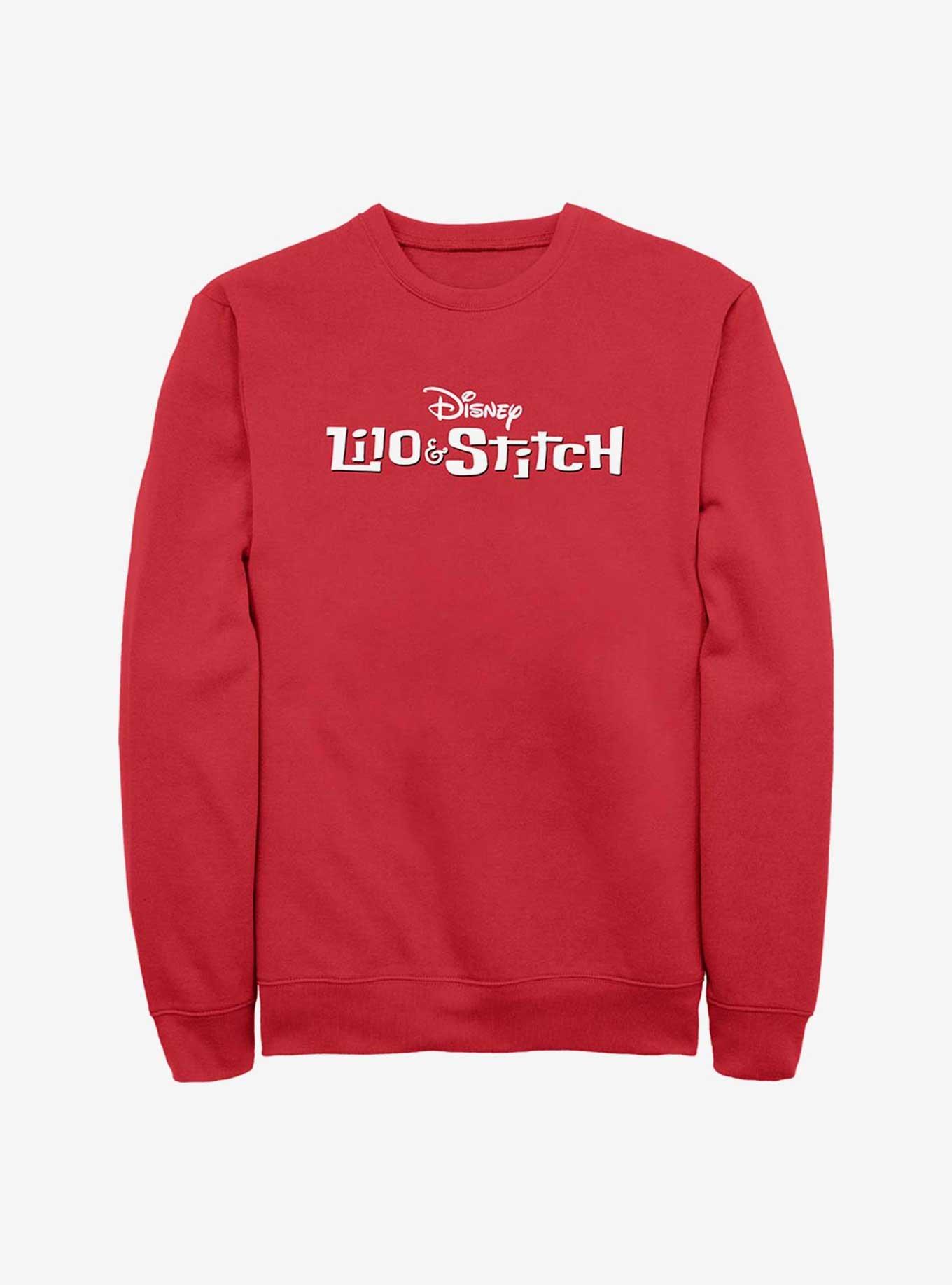 Disney Lilo & Stitch Logo Sweatshirt, RED, hi-res