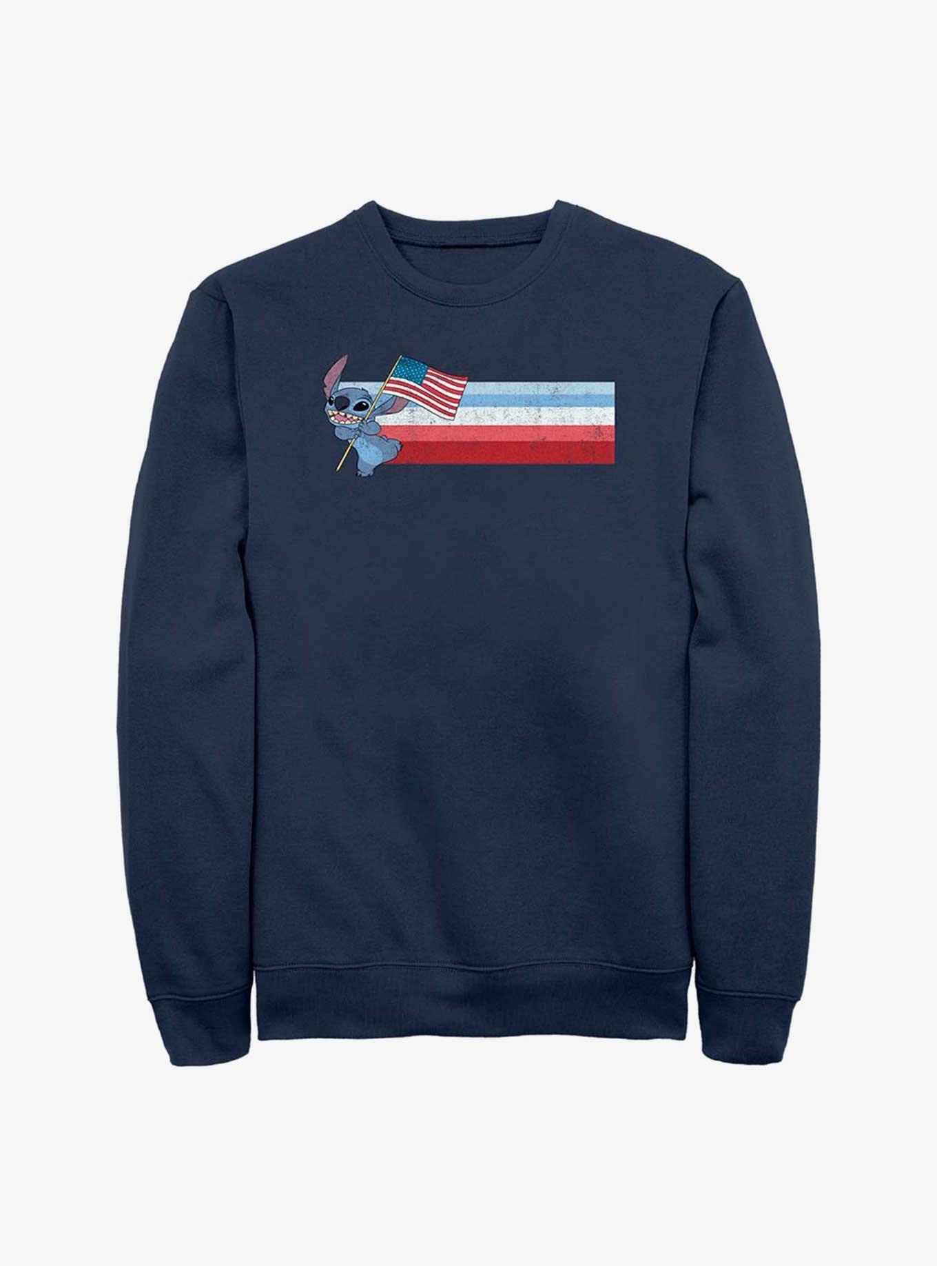 Disney Lilo & Stitch Patriotic Stitch Sweatshirt, NAVY, hi-res