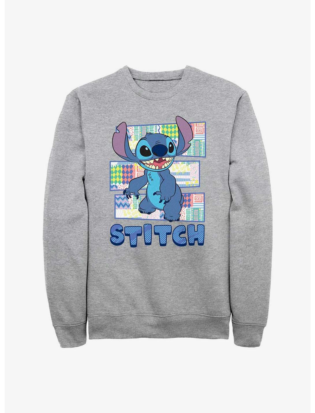 Disney Lilo & Stitch Pattern Stitch Sweatshirt, ATH HTR, hi-res