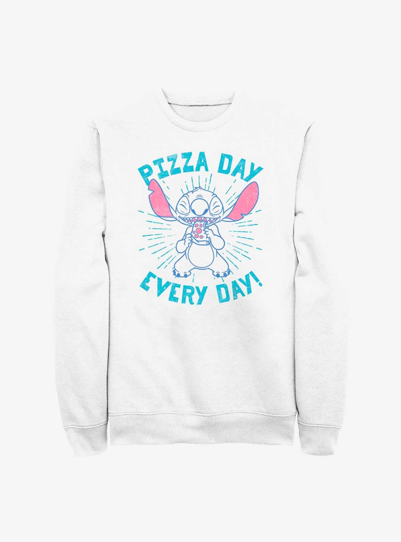 Disney Lilo & Stitch Pizza Day Every Day Sweatshirt, WHITE, hi-res