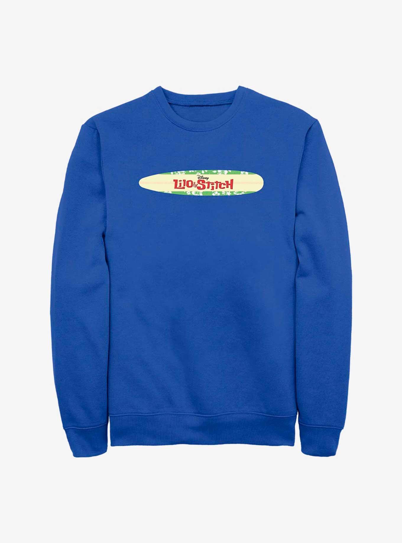 Disney Lilo & Stitch Surfboard Logo Sweatshirt, ROYAL, hi-res