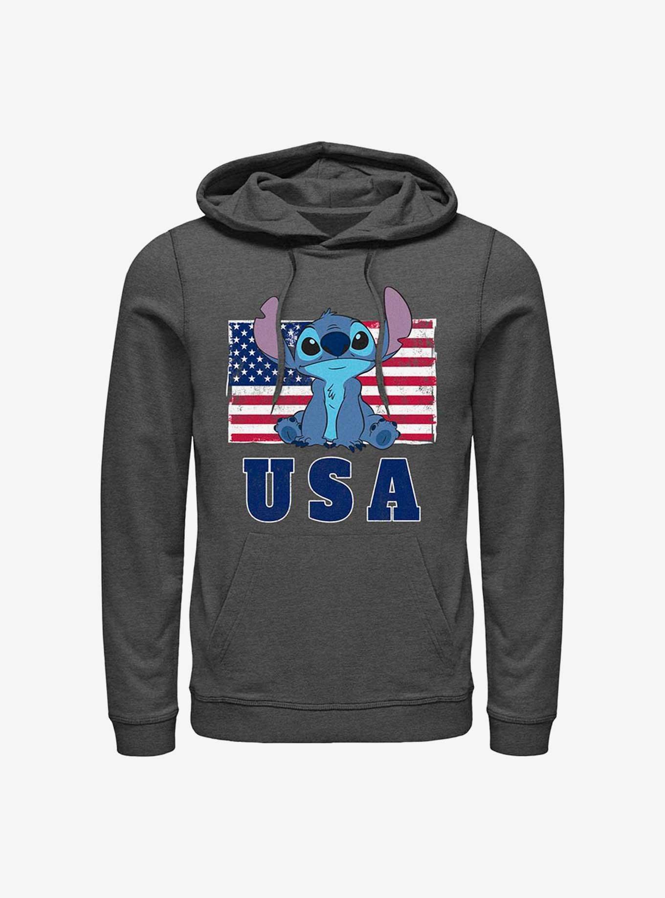 Disney Lilo & Stitch America Hoodie, CHAR HTR, hi-res