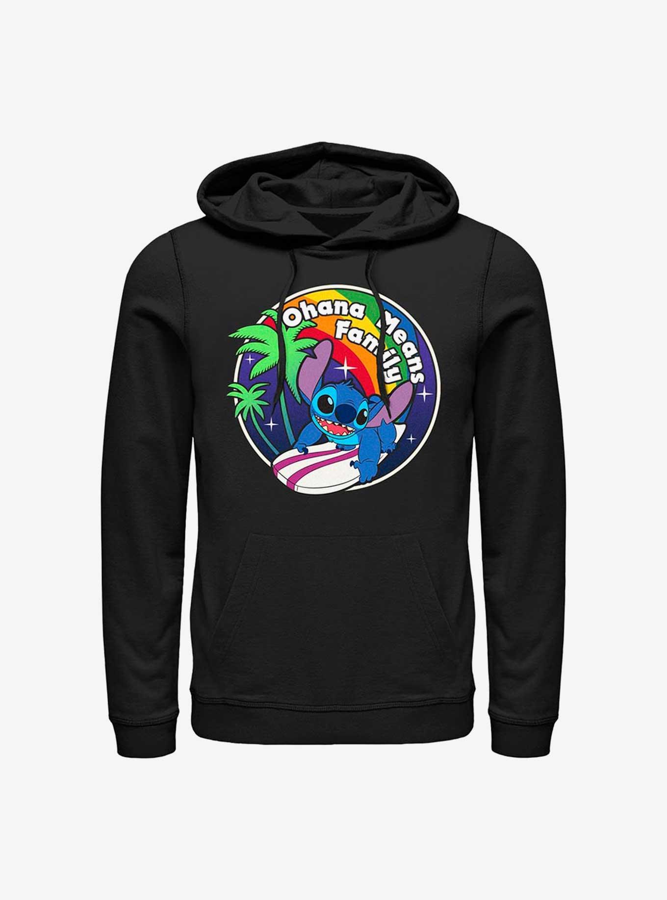 Disney Lilo & Stitch Rainbow Ohana Hoodie, BLACK, hi-res