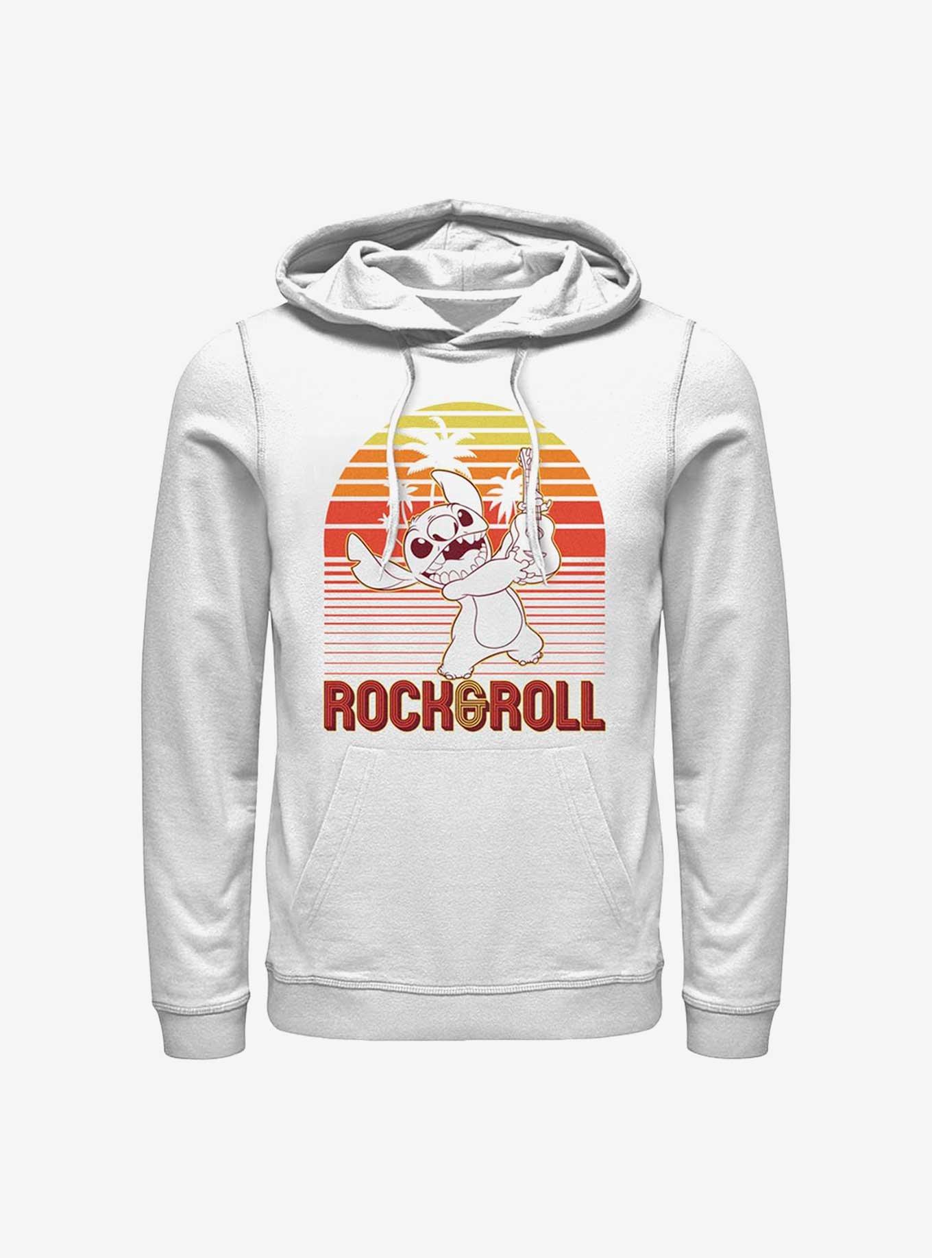 Disney Lilo & Stitch Rock And Roll Stitch Hoodie, WHITE, hi-res