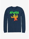 Disney Lilo & Stitch Aloha Stitch Long Sleeve T-Shirt, NAVY, hi-res