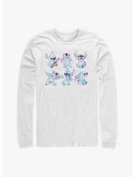 Disney Lilo & Stitch Faces Of Stitch Long Sleeve T-Shirt, WHITE, hi-res