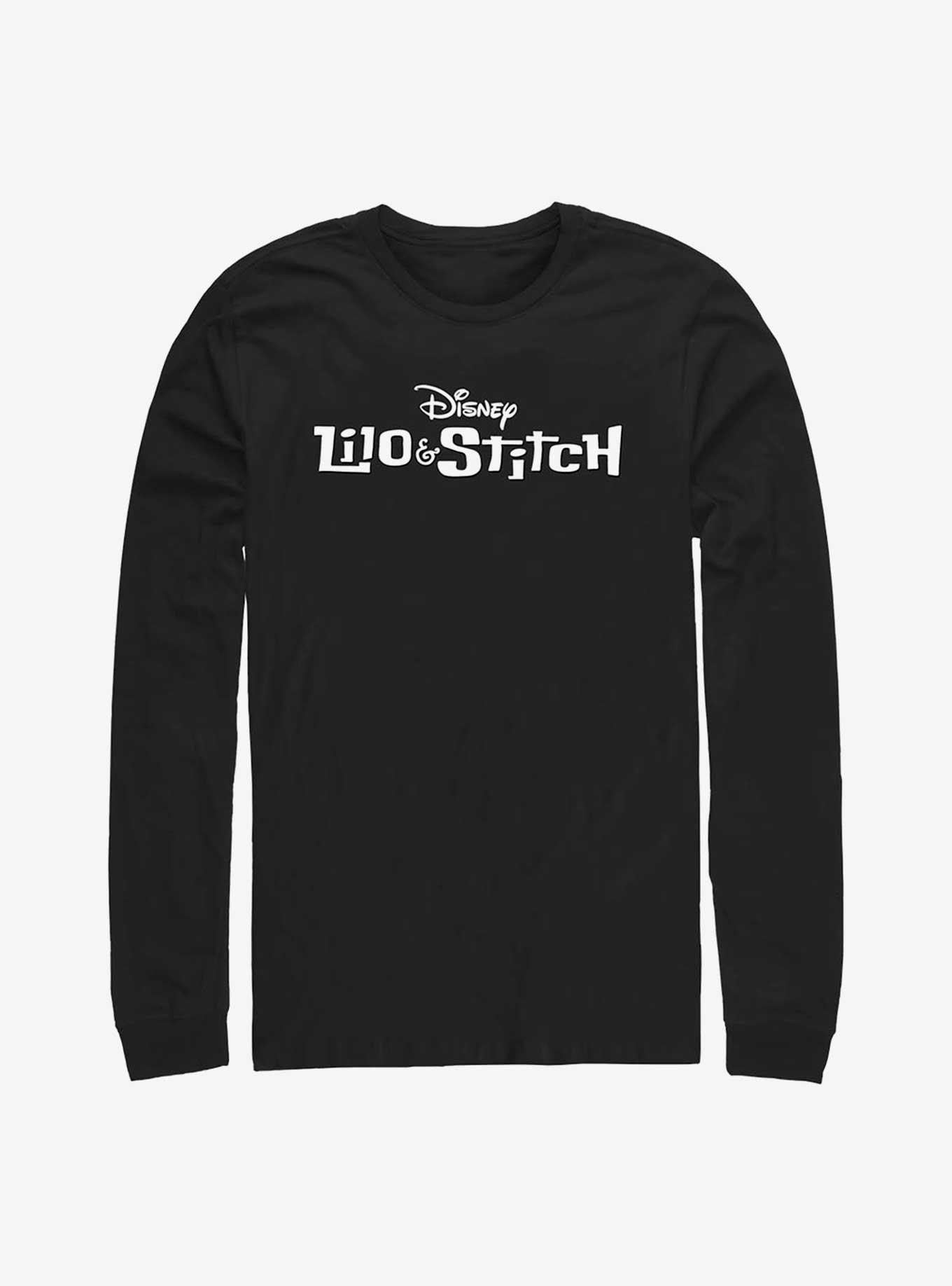 Disney Lilo & Stitch Logo Long Sleeve T-Shirt, BLACK, hi-res