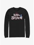 Disney Lilo & Stitch Logo With Stitch Long Sleeve T-Shirt, BLACK, hi-res