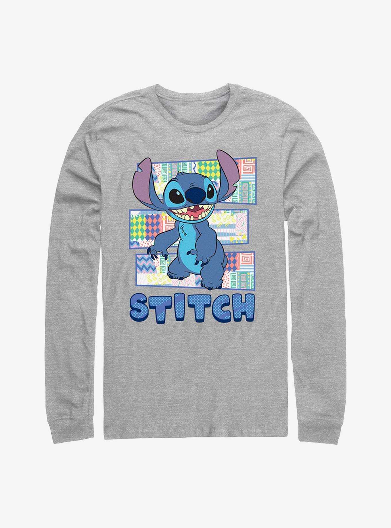 Disney Lilo & Stitch Pattern Stitch Long Sleeve T-Shirt, , hi-res