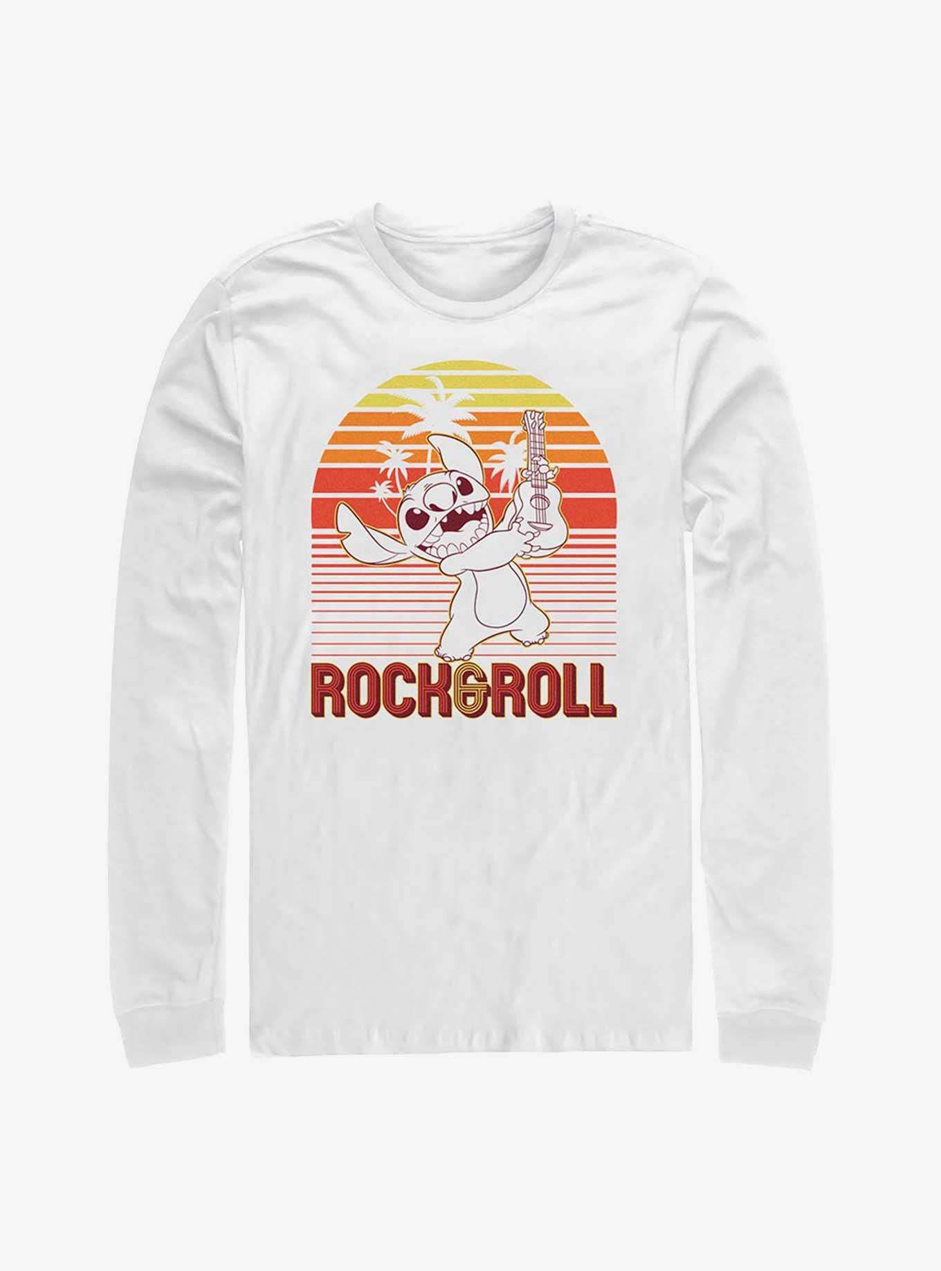 Disney Lilo & Stitch Rock And Roll Stitch Long Sleeve T-Shirt, WHITE, hi-res