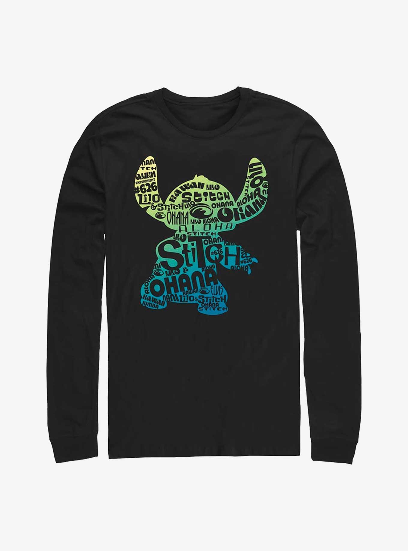 Disney Lilo & Stitch Text Fill Long Sleeve T-Shirt, , hi-res