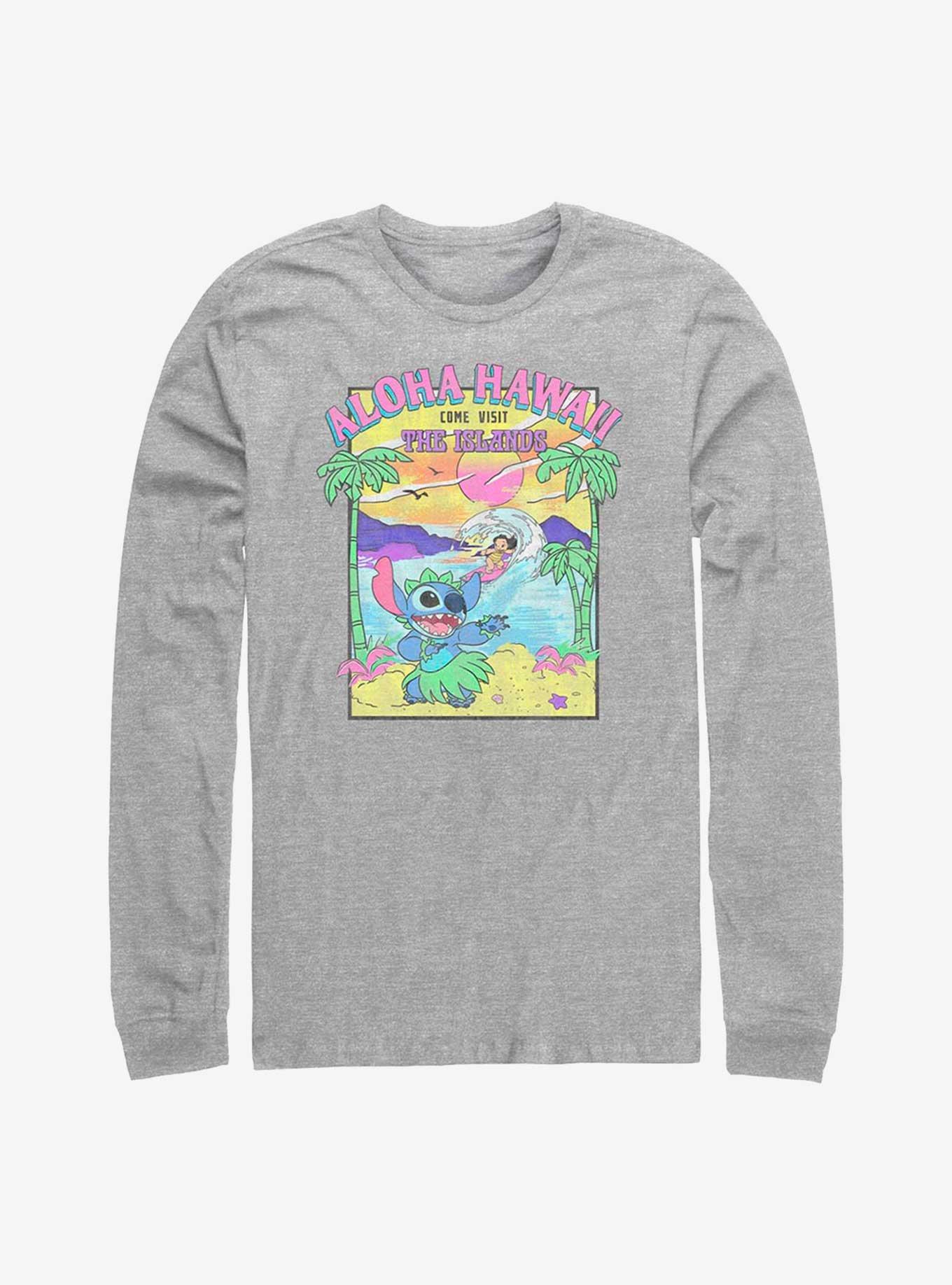 Disney Lilo & Stitch Visit The Islands Long Sleeve T-Shirt, ATH HTR, hi-res