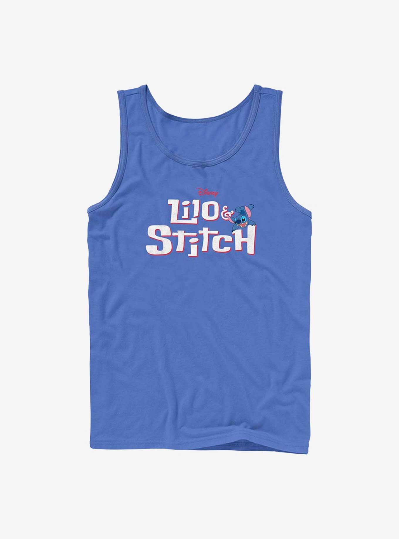 Disney Lilo & Stitch Logo With Stitch Tank, ROYAL, hi-res