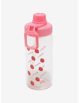 Strawberry Water Bottle With Straw, , hi-res