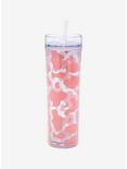 Pink Cow Print Acrylic Travel Cup, , hi-res