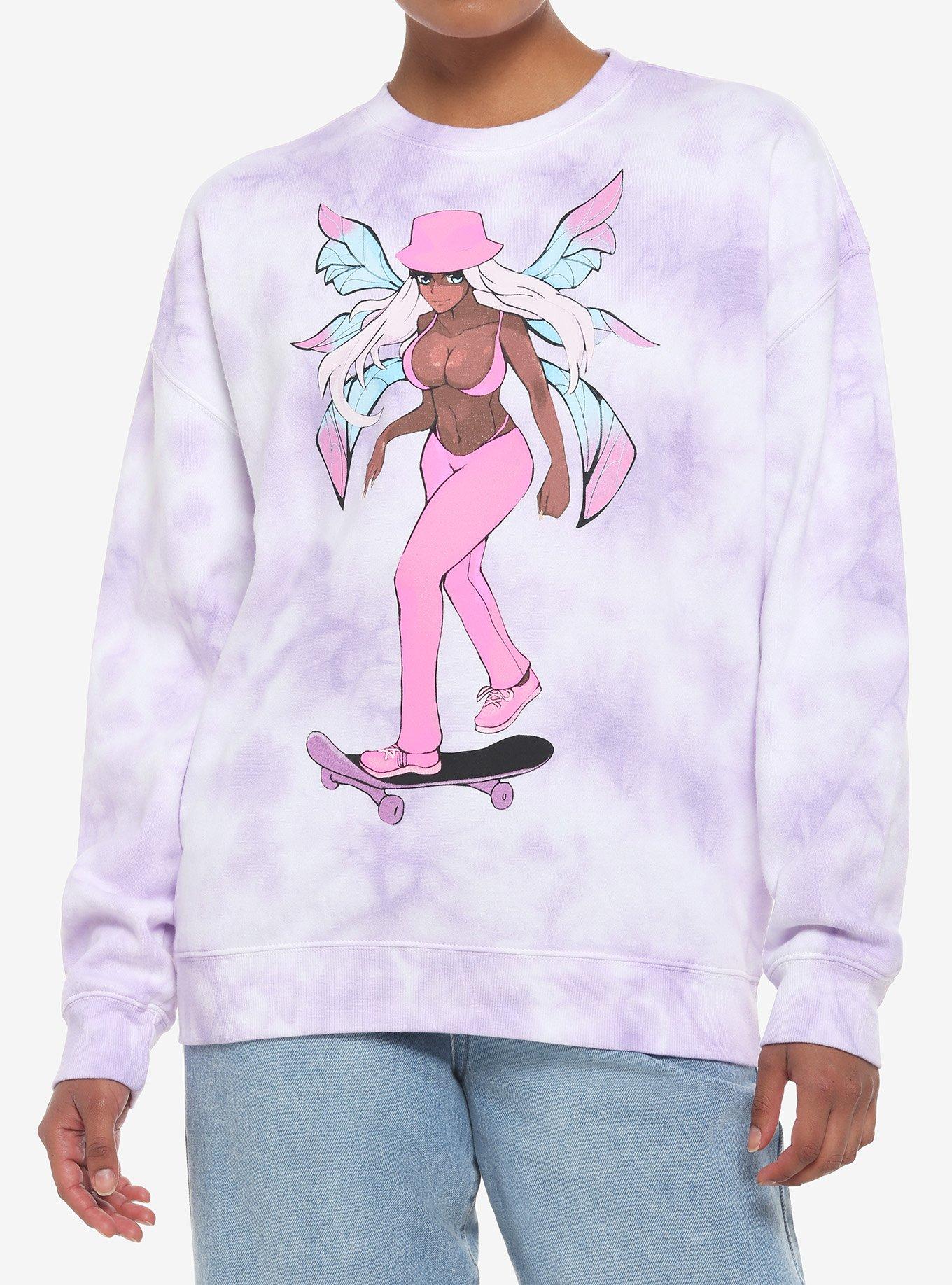 Fairy Skater Girl Tie-Dye Girls Sweatshirt By Proper Gnar, , hi-res