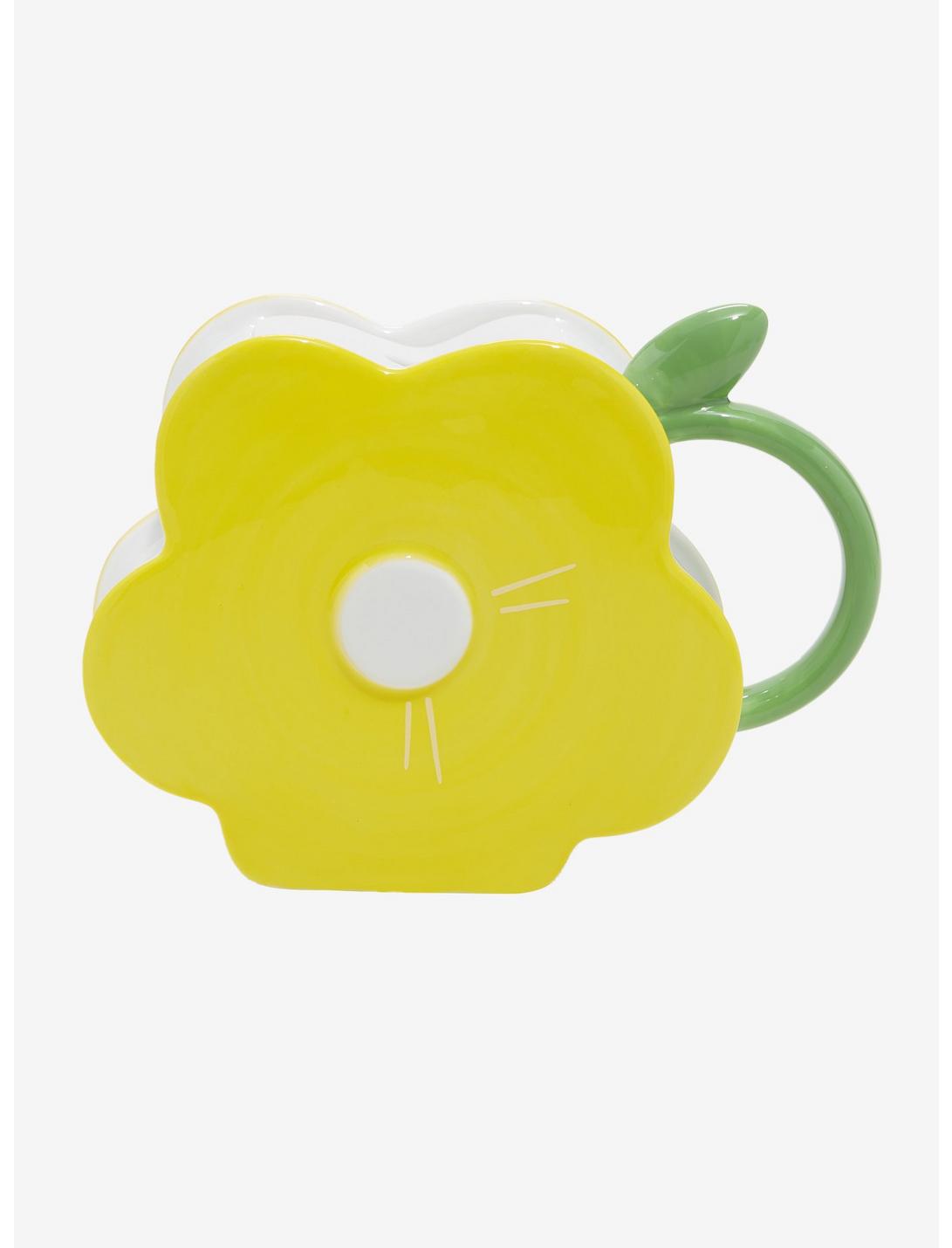 Yellow Flower Mug With Straw, , hi-res